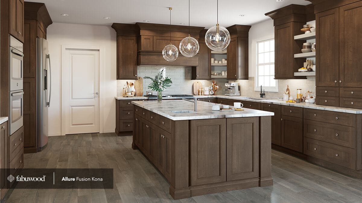Fabuwood Allure Fusion Kona dark espresso kitchen
