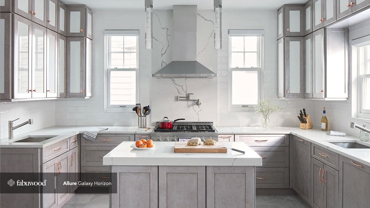 Fabuwood Allure Galaxy Horizon kitchen with island