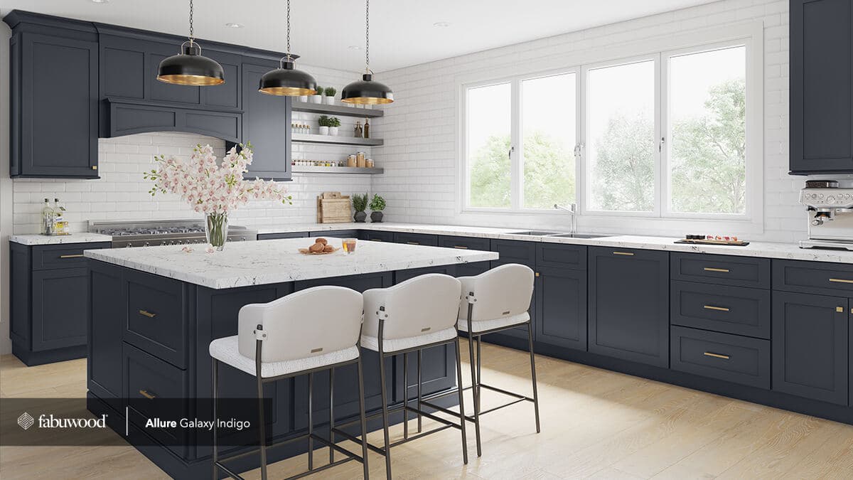 Fabuwood Allure Galaxy Indigo kitchen full view