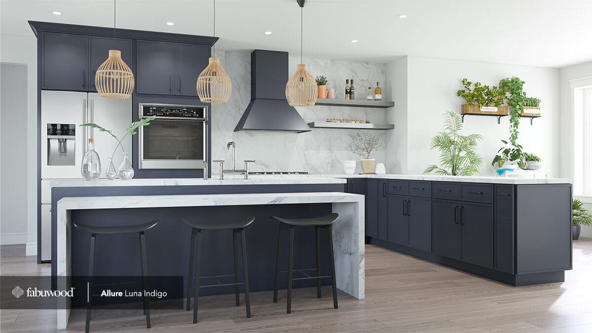 Fabuwood Allure Luna Indigo deep navy blue kitchen
