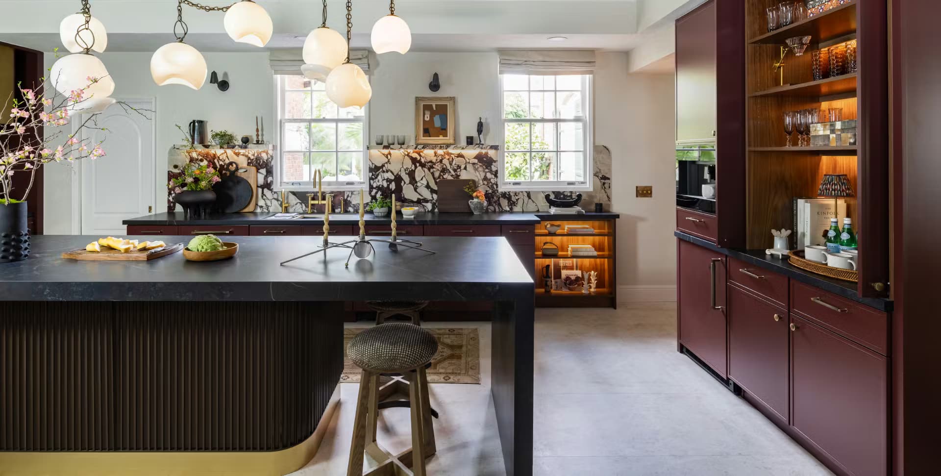 Fabuwood Luna Sage Green kitchen showcase